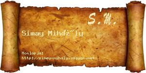 Simay Mihály névjegykártya