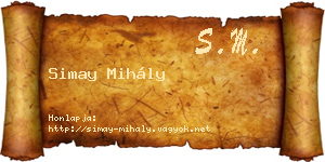 Simay Mihály névjegykártya