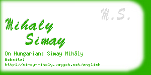 mihaly simay business card